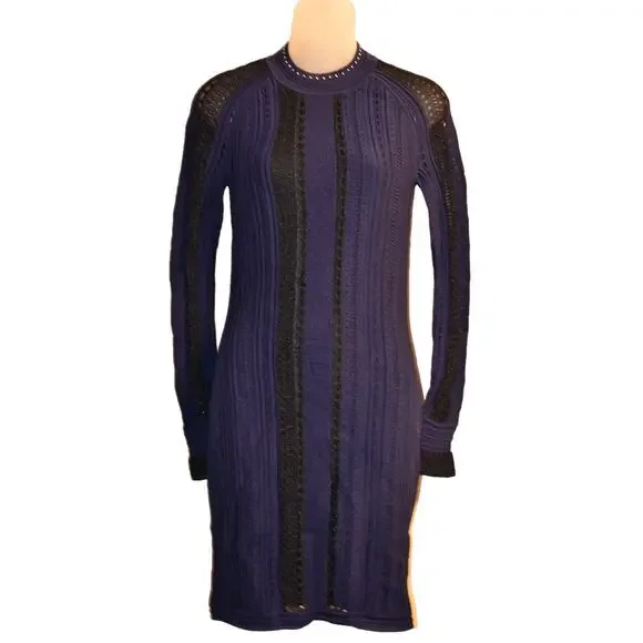 intarsia knit dress 1970s Giorgio di Sant' Angelo Biplane Intarsia Knit Maxi Dress